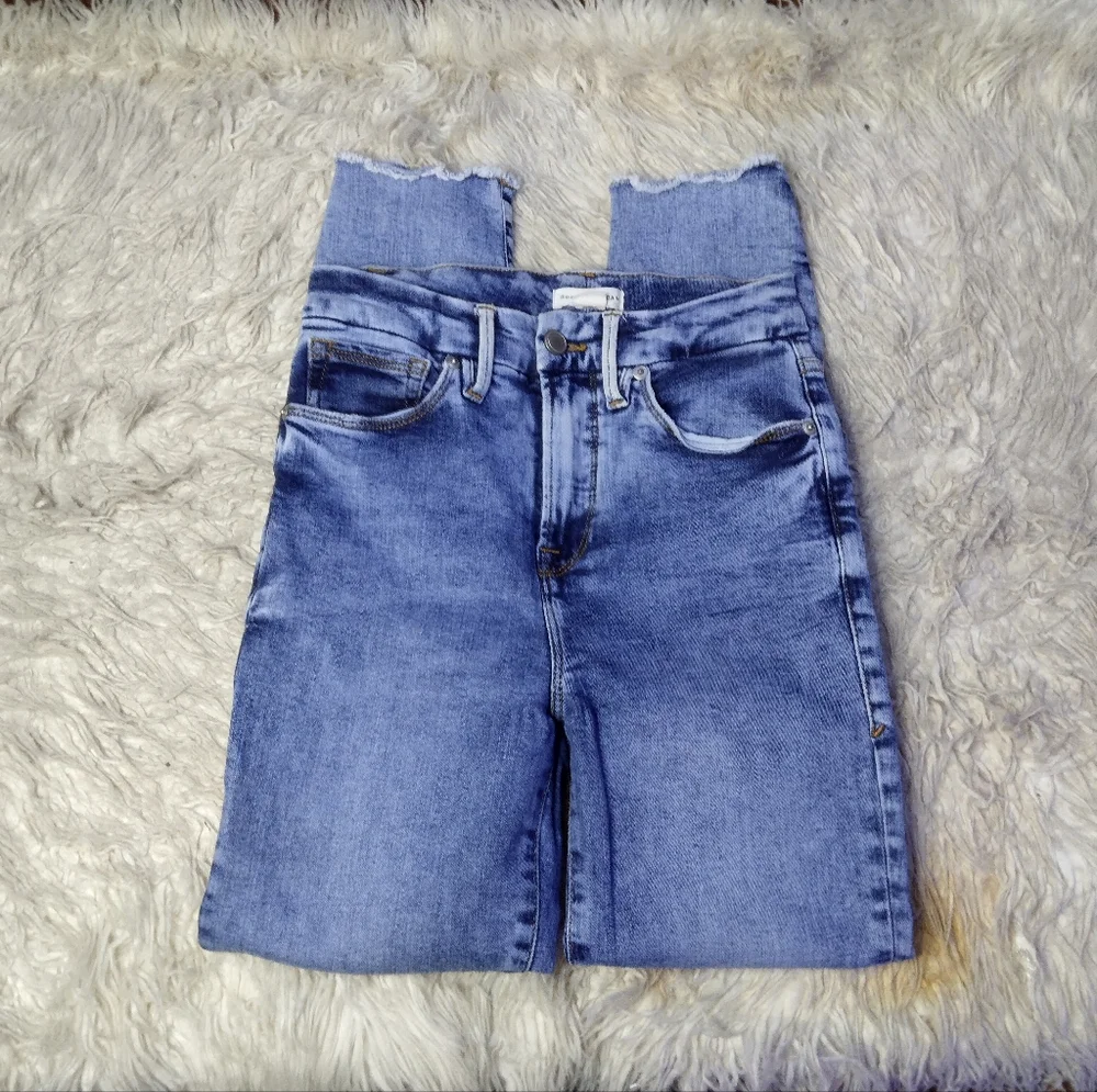 Good American Good Waist Crop Skinny Jeans Size 0 / 25 - Picture 5 of 11